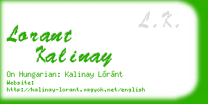 lorant kalinay business card